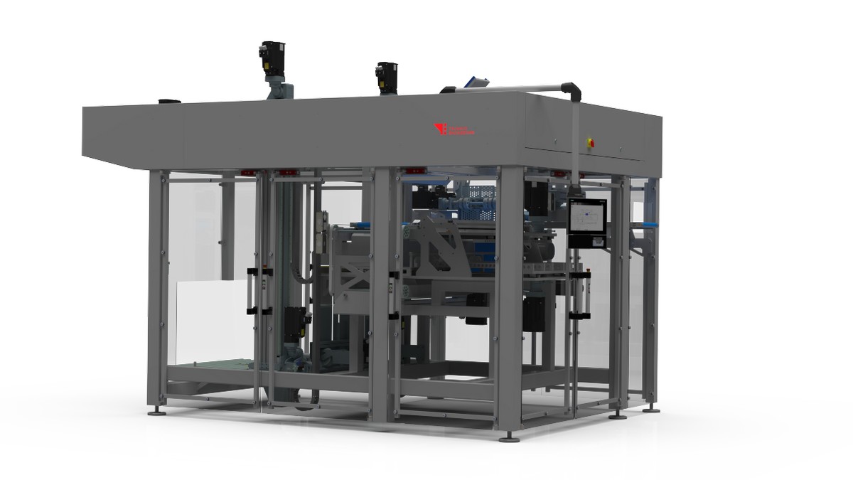 PN 12, compact, flexible secondary packaging machine from Tronrud Packaging.