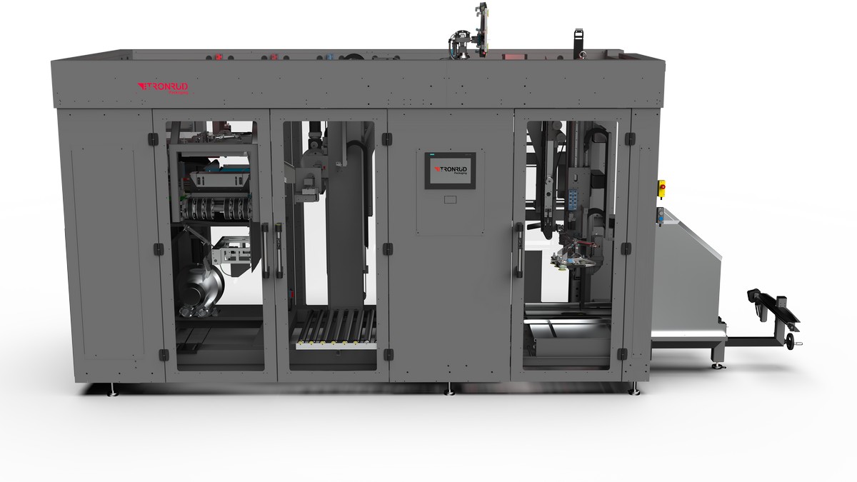 Tray and case packer TCP G3 for snacks and dry food from Tronrud Packaging.